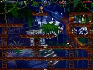 The secret is on the starting platform, left of center.