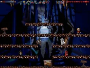 The secret is on the right side of the second platform from the top.