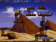 The secret is at the right end of the platform under the starting platform.