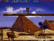 The secret is in the middle of the floating platform on the bottom.