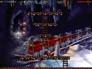 The secret is directly below the ladders in the middle.