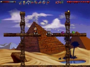 The secret is at the right end of the left cross.