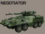 The Beta Negotiator, notice the extra wheels.