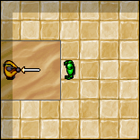 If a goblin is right in front of you in an othogonal direction, you can move forward and backwards to "push" and "pull" him in that direction.