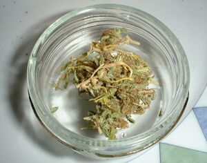 762px-Dried cannabis bud in glass cup