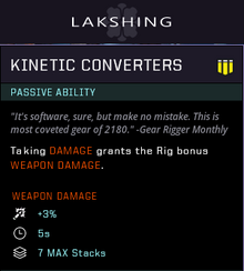 Kinetic converters gear