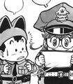 Peasuke and Arale as policemen