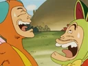Senbei and Kurikinton laughing at each other