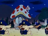 Penguin Village Police Force dogs in front of the Sarada Residence in Arale's Thief Hoyoyo Gang Part II