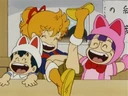 Peasuke, Akane and Arale laughing