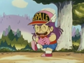 Donbe as Arale is laughing at poor Obotchaman.