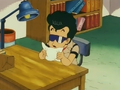 Taro is reading a letter.