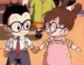 Arale holding Obotchaman's hand