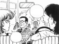 Kenta Kuraaku crosses the street, from manga Tomato, Girl Detective.
