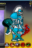 You can even dual-wield two weapons of completely different types. In this case, using a chain gun (gun) with a red special (guitar).