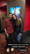 Dubladora da Lois Lane, Natália Alves junto com dublador Victor Hugo Fernandes na Pré-Estreia.