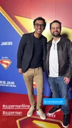 Dublador do Michael Holt / Senhor Incrível, Rafael Pinheiro junto com o dublador do Guy Gardner / Lanterna Verde, Ricardo Juarez.