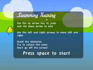 The swimming training menu.