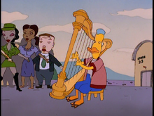 Ajax playing the harp