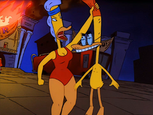 Bernice holding up Duckman