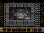 A video screen -or- wallpapering of a Battlelord in SECRET LASER. The Battlelord is not present in this game.