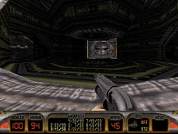 95-22LateNov-49.png (436 KB) The Abyss, showing the room that appears in the final cutscene after killing the Battlelord in the final build. The cutscene artwork was kept, even though the room was overhauled.