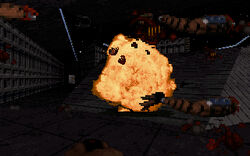 95-21Nov19-01.jpg (82 KB) 3D Realms, November 19, 1995. Early version of Incubator. Except for the ramp, all of these textures can be found on the final version of the map, though some are only in an out-of-bounds area. According to sector chronology, the out-of-bounds area is the oldest area of the map. There is strong evidence Incubator was forked from L5 and used to have a much larger circuit around the outside of the central alien nest (see L5 for more information). However, the outer circuit was shortened at the south end, where the waterfall pours into the nest. The shape and ceiling of the area in this screenshot are similar to the area with the waterfall. When every MAP file in v1.3d is run through a custom script that scans for the texture seen on the ramp, the only map of the game that has this texture is Lunatic Fringe, but it can only be seen using map editing software (In Mapster32, press ' + J, then press W, and then jump to wall #258 and #272).