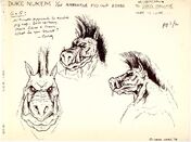 Concept art showcasing the face/head of a Pig Cop.