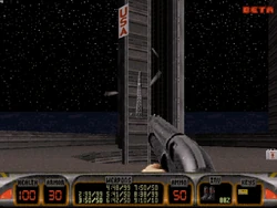 Launch Facility, showing a glitch after the rocket has exploded