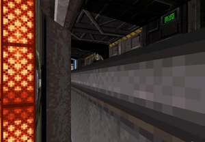 In map editing software, the elevator texture is not found anywhere outside the shaft at the beginning of Warp Factor