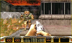 Hollywood Holocaust, as shown in this video. This is the first instance of the Shotgun. According to Gobeille, this is the same Shotgun model as in the final build but from a different photographic angle and different coloration.