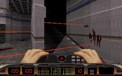 95-21Nov19-12.jpg (86 KB) 3D Realms, November 19, 1995. Tiberius Station, at the bottom of the left-hand ramp at the start of the level