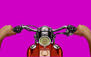 First-person motorcycle sprite that was repurposed in the karaoke video on Raw Meat in the final game[54]