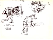 PigCopConcept2.jpg (126 KB) Concept art showcasing the body of a Pig Cop. It has a double-barreled shotgun, nightstick, a vest with the text "POLICE" instead of "L.A.R.D.", but the same boots and torn uniform.