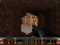 95-22LateNov-22.png (360 KB) Rather than leading to the end of the level, the tunnel from the prison cell only leads to the platform with Turrets on Death Row. The escape through the sewer to the submarine has not yet been added.