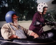 Miz Tisdale on her motorcycle