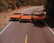 Three General Lees in episode "The Dukes Meet Cale Yarborough"