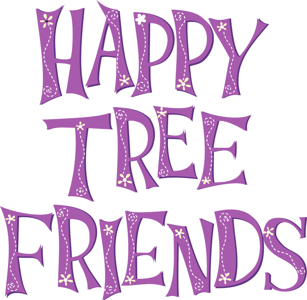 Happy friend перевод. Happy Tree friends logo. Шрифт Happy Tree friends. Хэппи три френдс логотип. Хэппи Нью френдс.