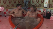 Harry and Lloyd in a hot tub