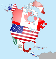 North America Flag Map