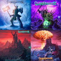 A collage featuring the album covers of the four albums released from 2013-2023.