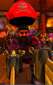 Santa Imposter Costume, with a Pirate Hat.