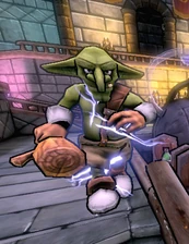 Goblin with lightning affinity.