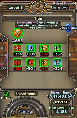 Transcendent Genie stats