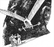 Idaho arriving in ornithopter to Paul and Jessica (art by John Schoenherr)