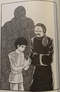 Paul Yueh OCB.jpeg (294 KB) Dr. Wellington Yueh shows the Traveller's Orange Catholic Bible to Paul - Art by Shotaro Ishinomori