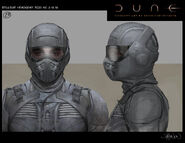 Stillsuit headgear final design (Dune, 2021, concept art by Keith Christensen)