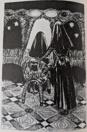 Acolyte  (standing) speaks to   (seated) - Art by 