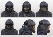 Stillsuit headgear and face mask concept art for Dune (2021) by Joseph Cross