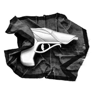 'His black cloth of intercession lay near his feet, a maula pistol exposed in its folds.' - Children of Dune chapterhead illustration by Hilary Clarcq